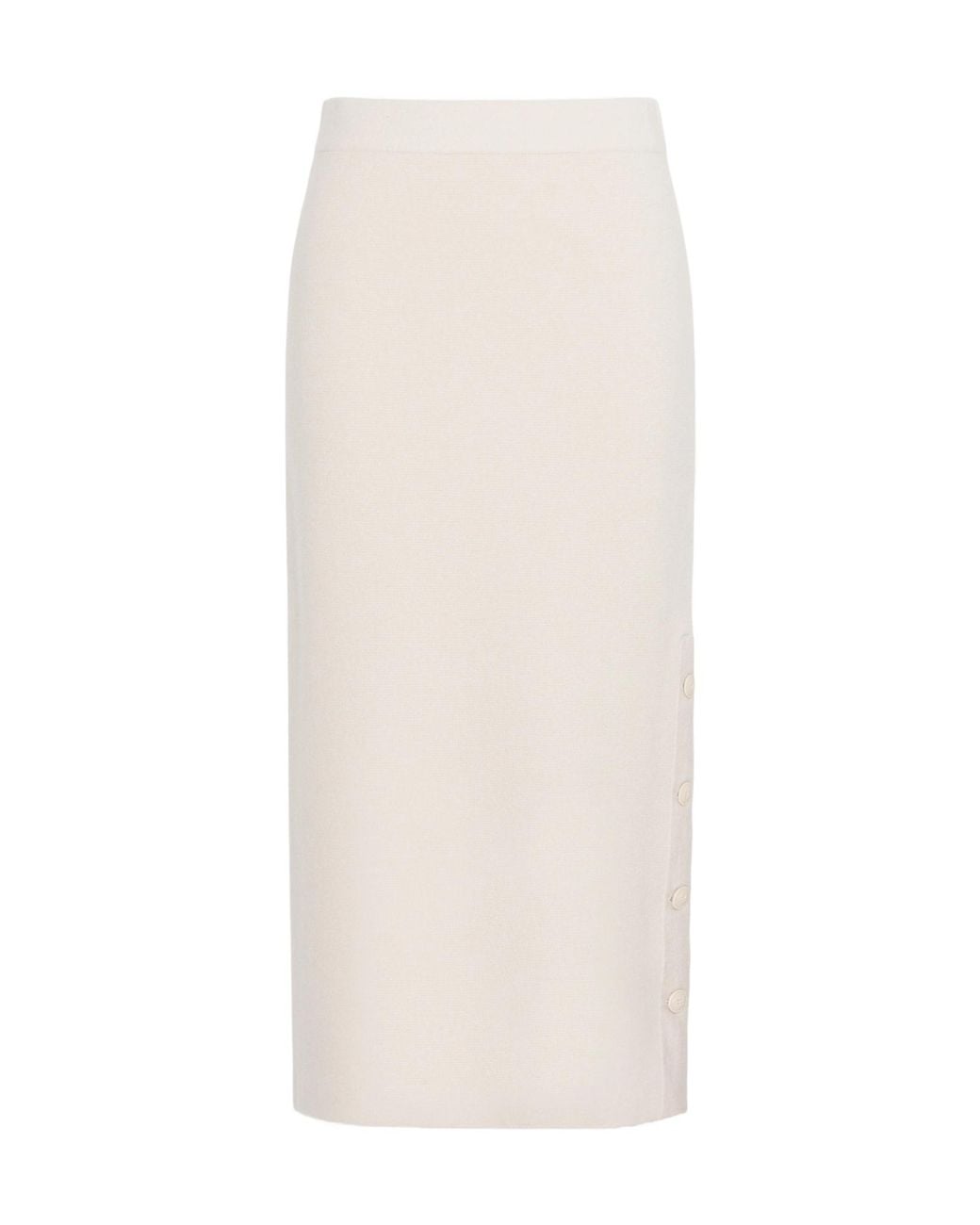 Max Mara White Elastic Waist Midi Skirt