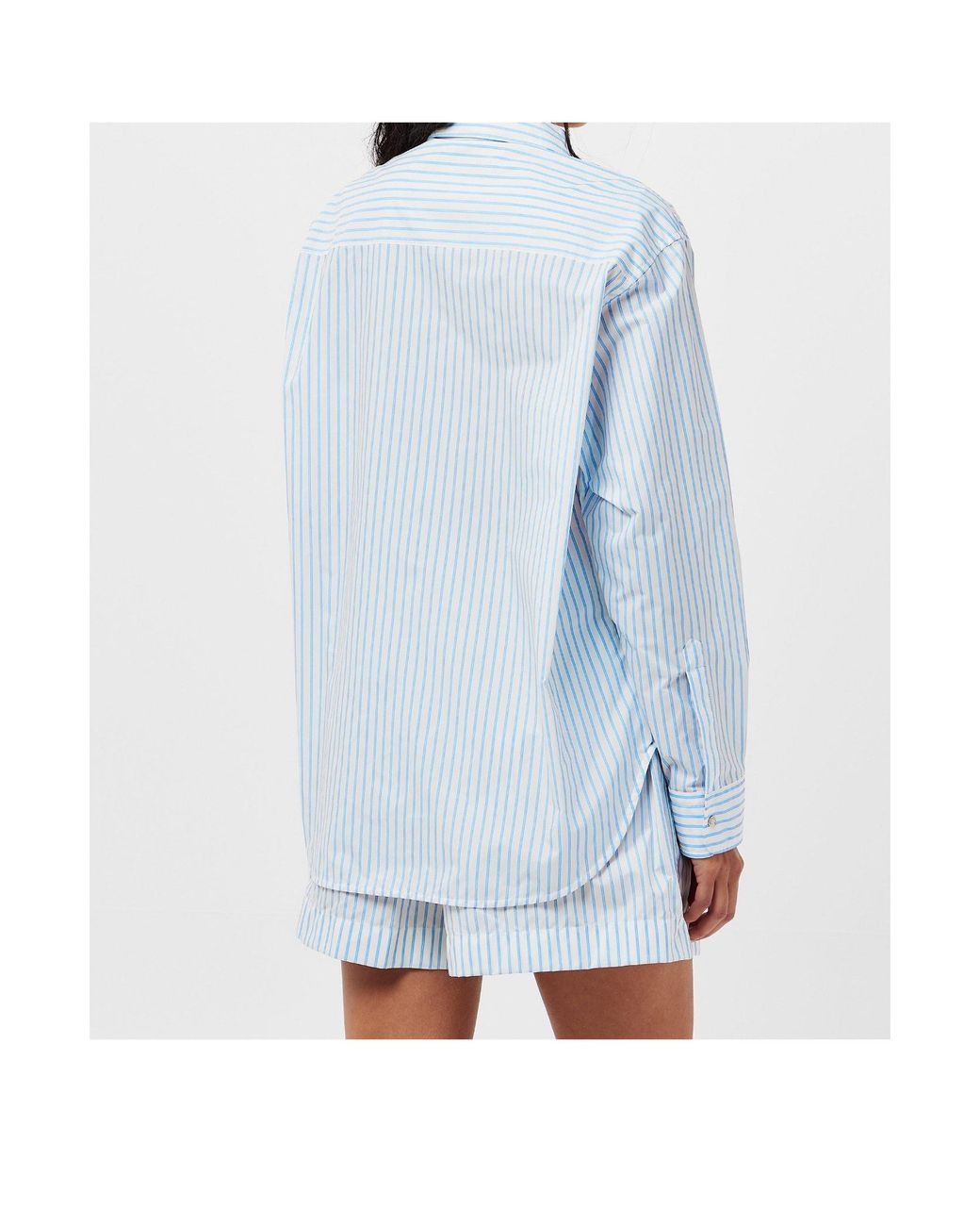 Moncler Blue Stripe Long-Sleeve Patterned Shirt