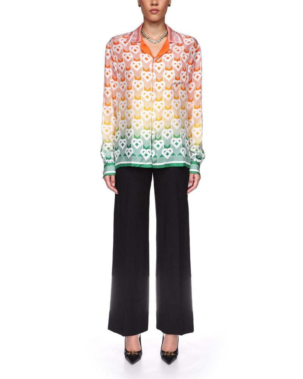 Casablanca Yellow Gradient Heart Monogram Shirt for men