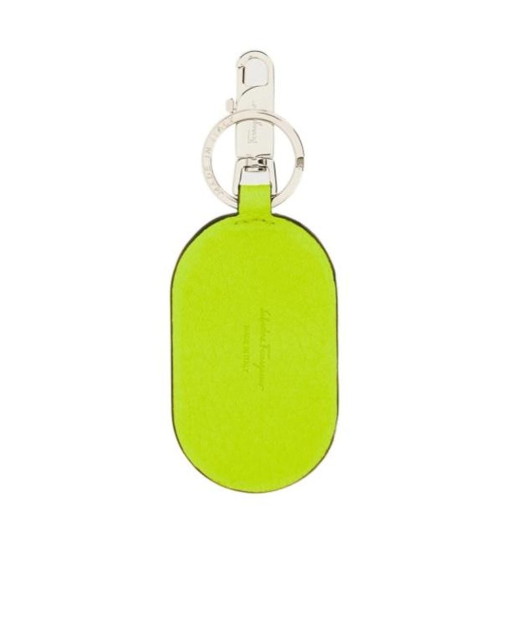 Ferragamo Green Gancini Pattern Key Chain for men