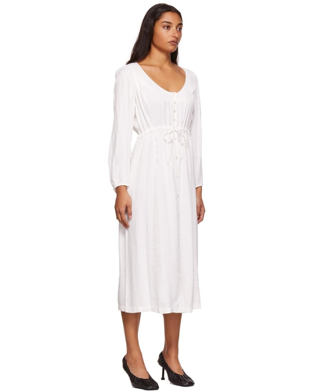 Raquel Allegra White Logo Belted Dress
