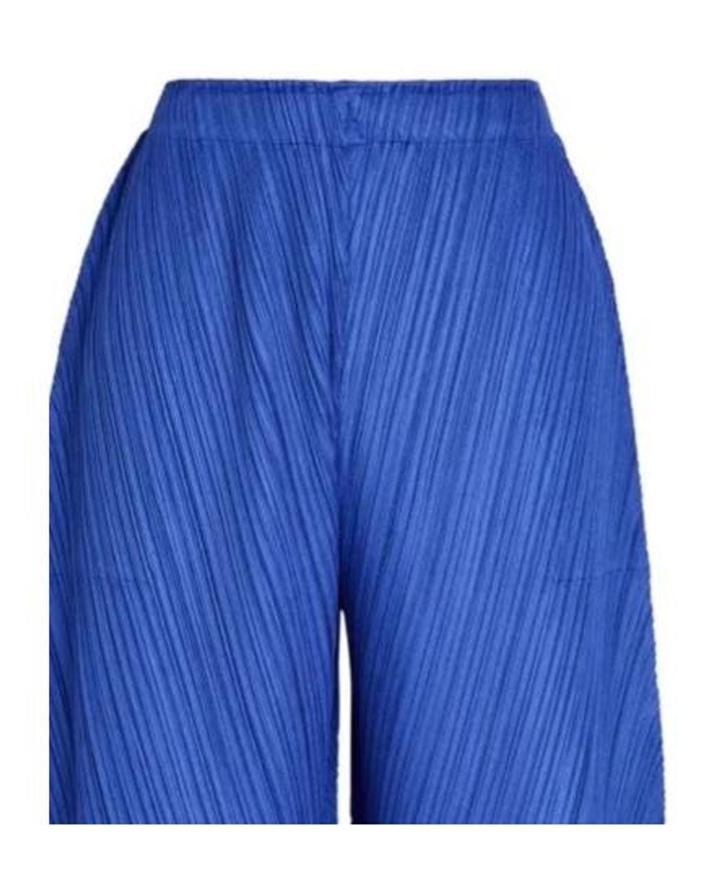 Pleats Please Issey Miyake Blue Pleated Trousers