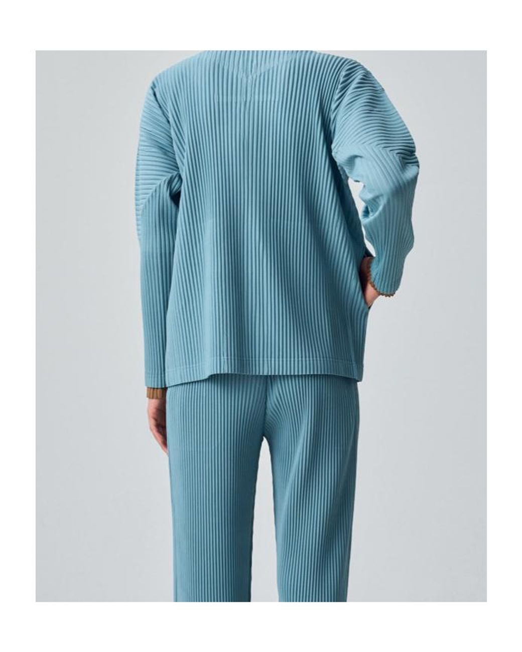 Homme Plissé Issey Miyake Green Color Pleats Jacket for men
