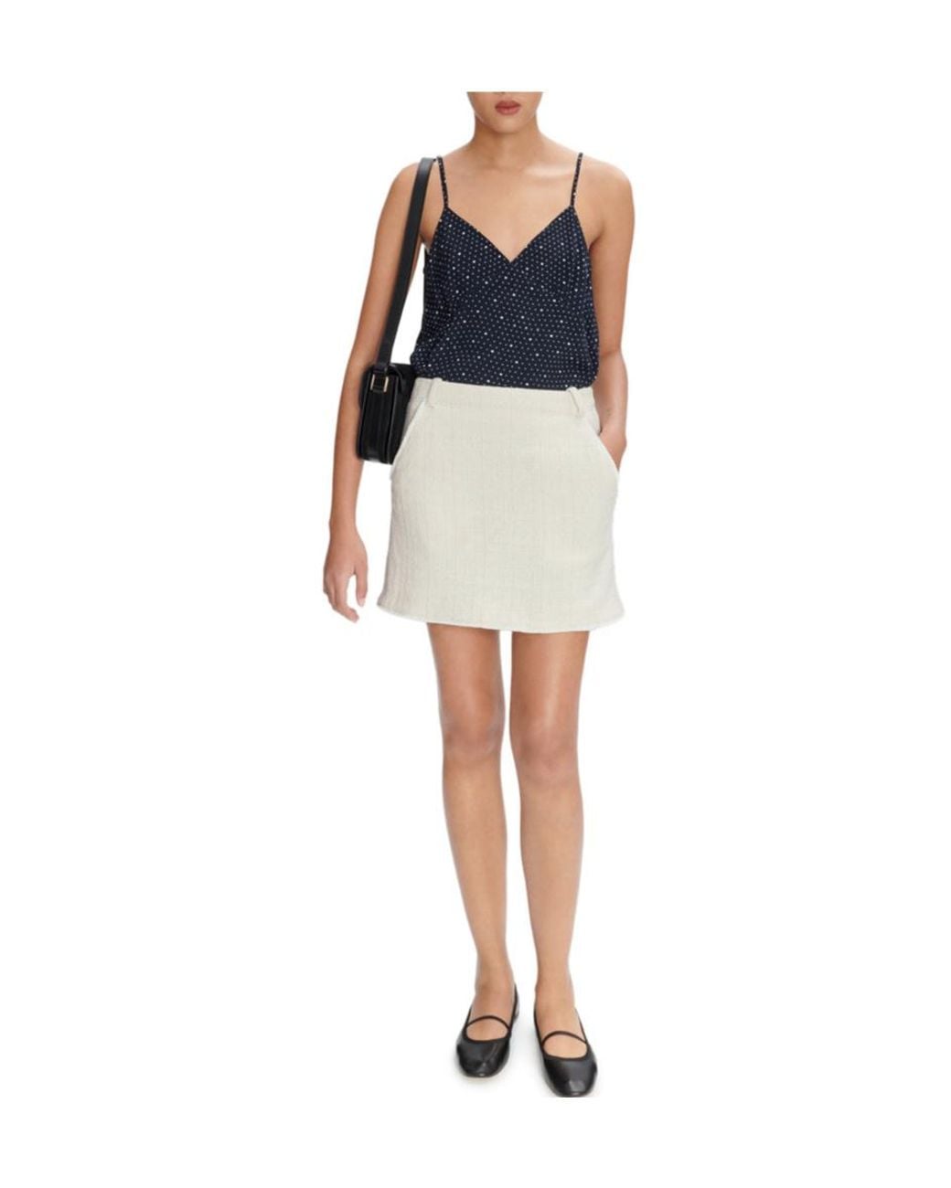 A.P.C. White Tweed Mini Skirt