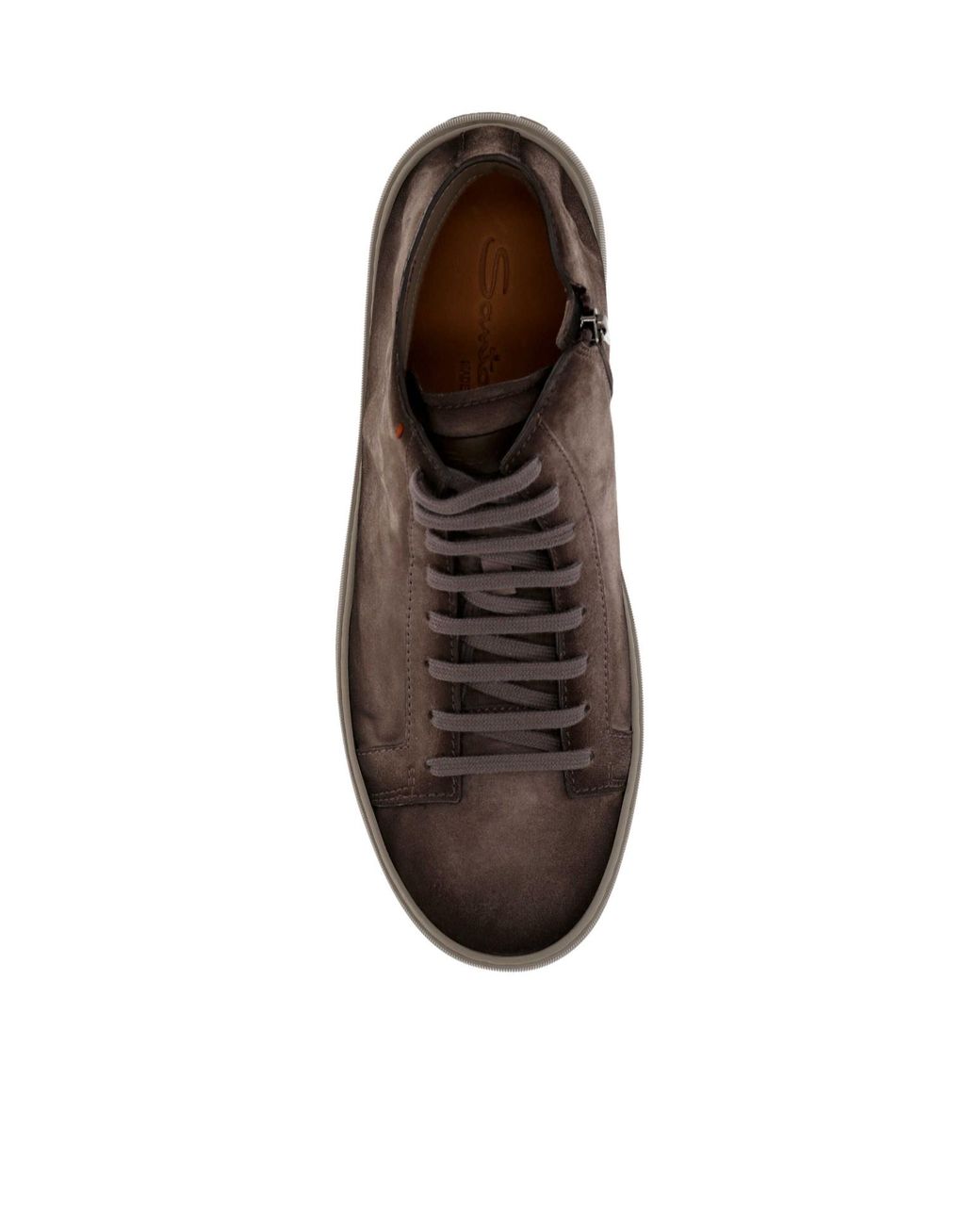 Santoni Brown Baskets Montantes En Cuir for men