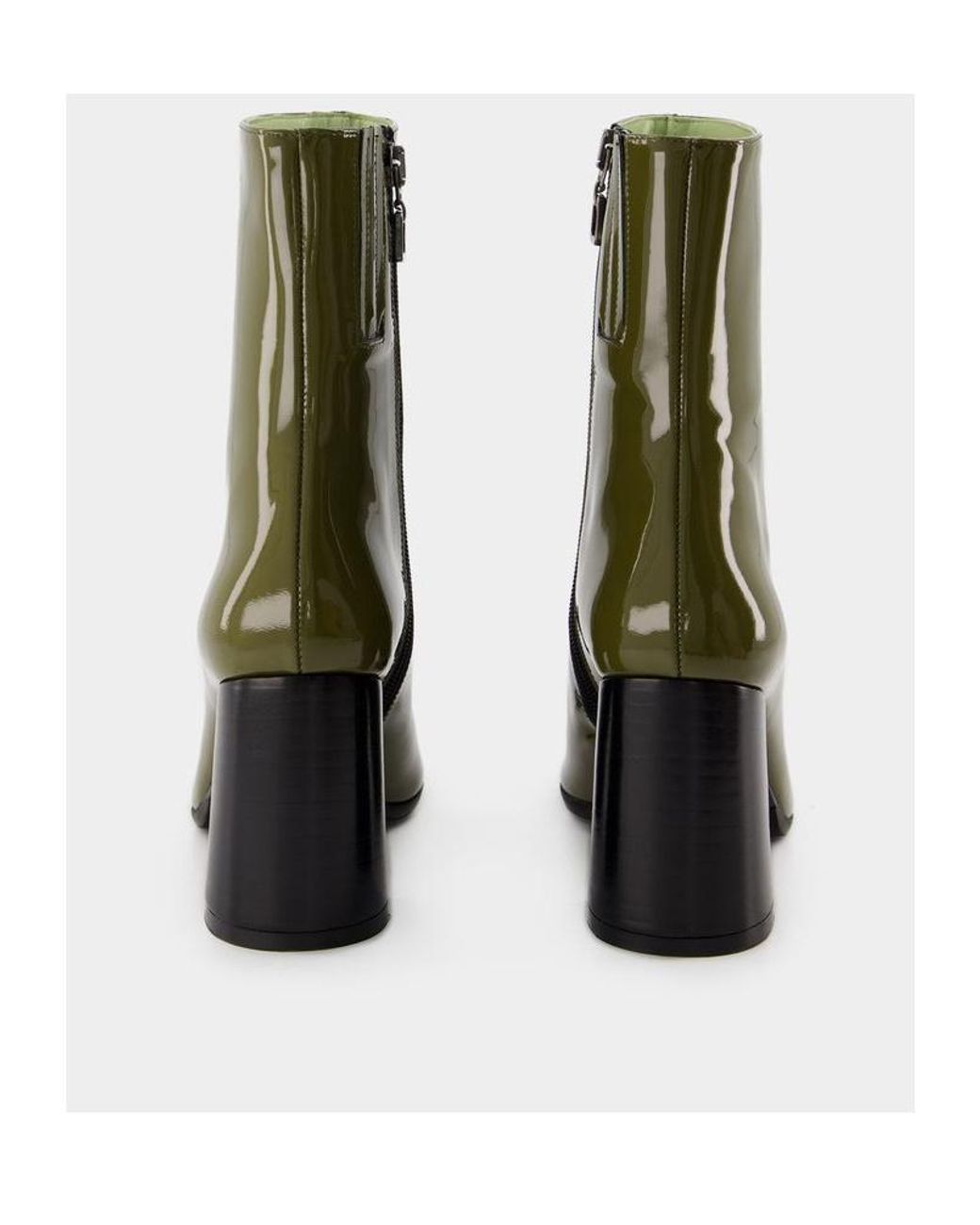 CAREL PARIS Green Carel Donna Zip-Up Heeled Boots