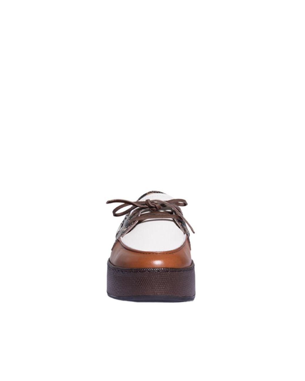 Hogan Brown Lace-Up Details Boat Shoes