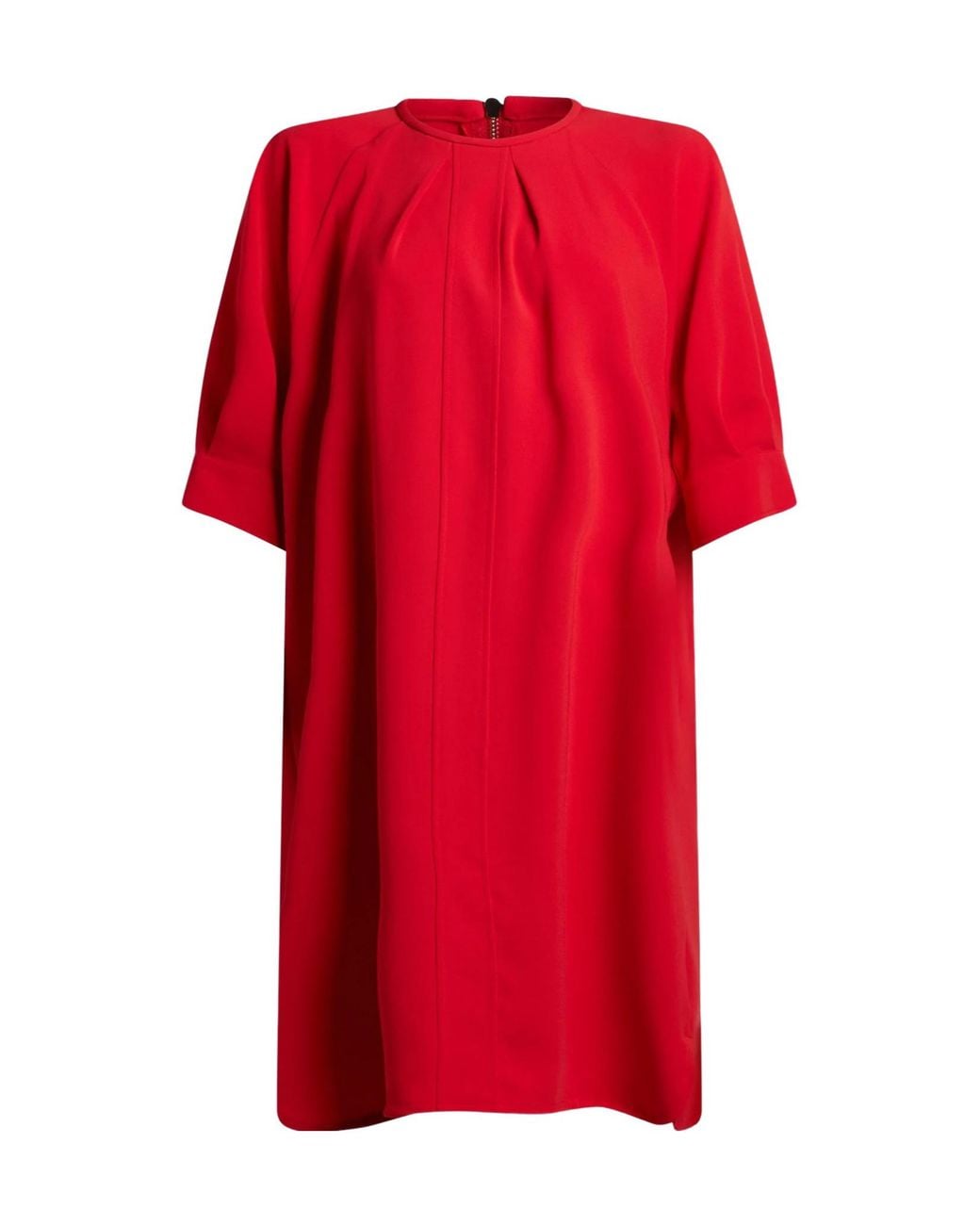 Max Mara Red Simple Solid-Color Dress