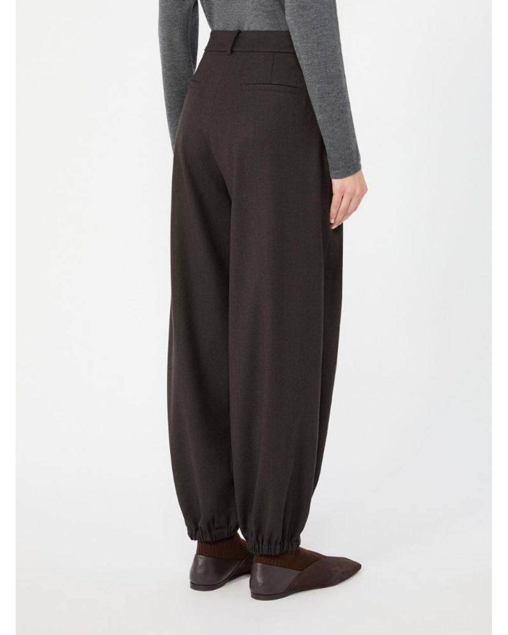 Max Mara Black Mxmpergola Pleated Flannel Trousers