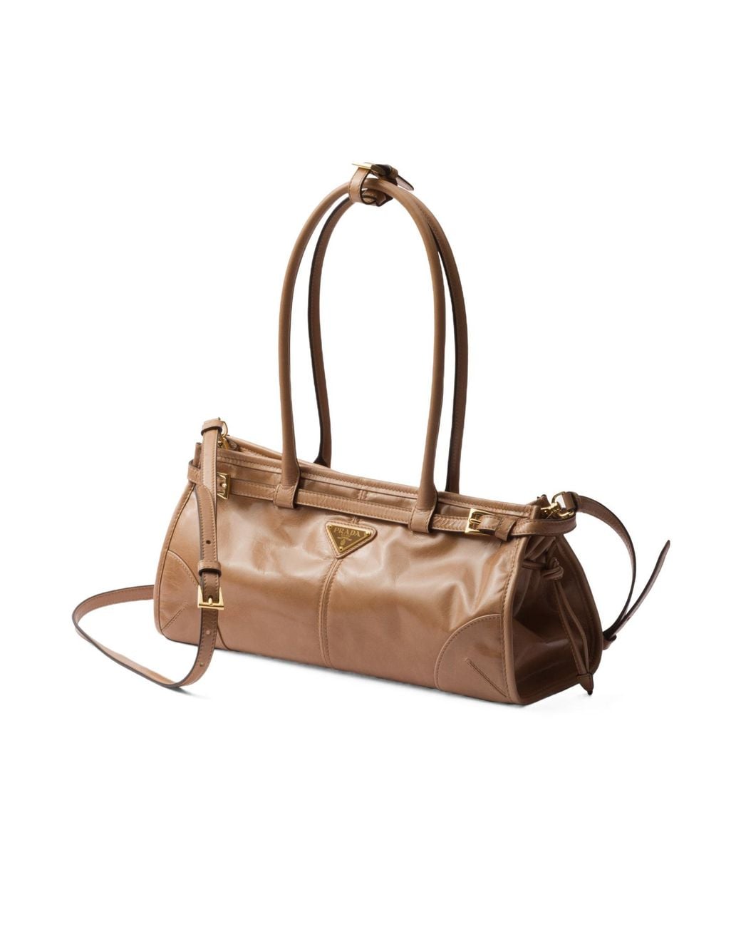 Prada Natural Triangle-Logo Tote Bag