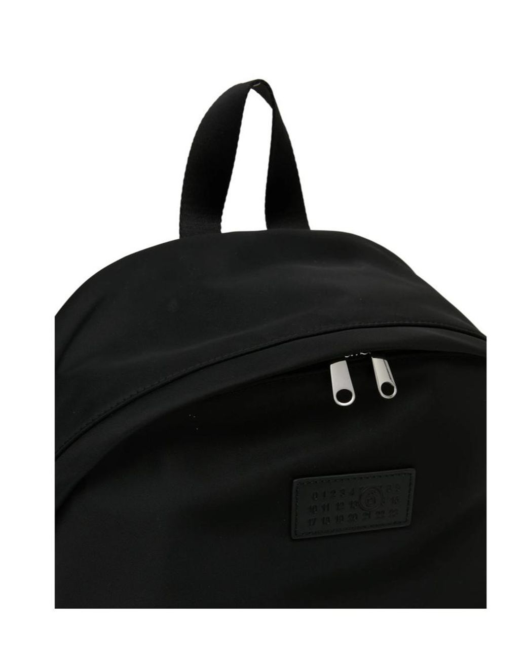 MM6 by Maison Margiela Black Logo-Patch Backpack for men