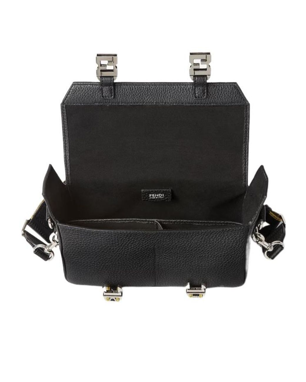 Fendi Black Flow Romano Messenger Bag for men
