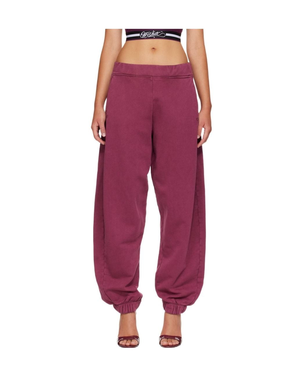 Off-White c/o Virgil Abloh Red Off Stamp Balloon Leg Sweatpants