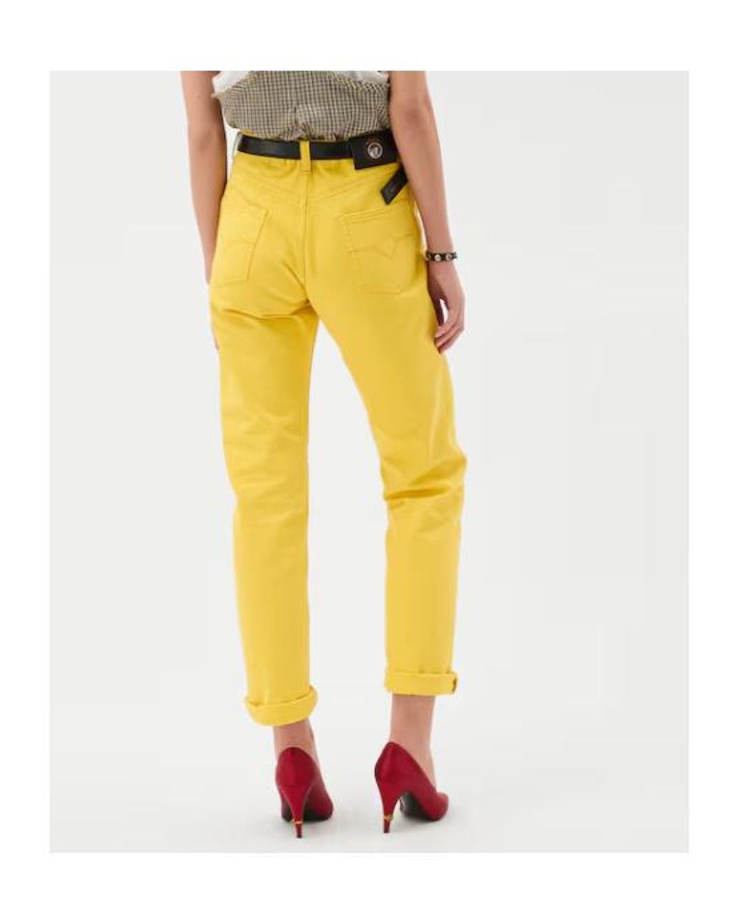 Versace Yellow Buttoned Jeans