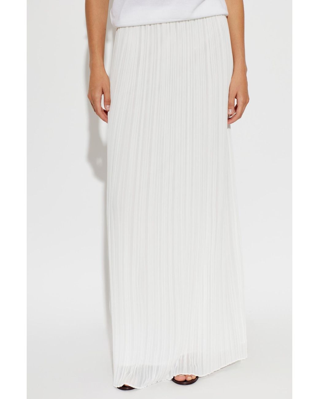 Fabiana Filippi White Pleated Maxi Skirt