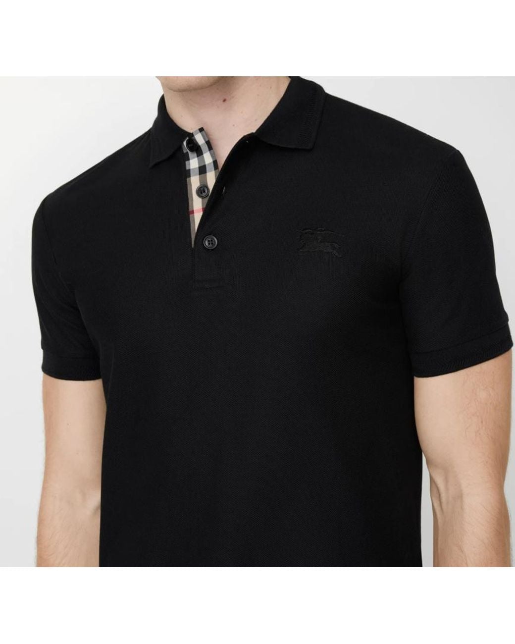 Burberry Black Eddie Logo Polo Shirt for men