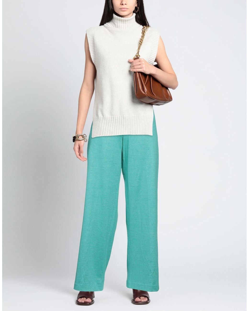 Max Mara Blue High-Waisted Loose Sweatpants