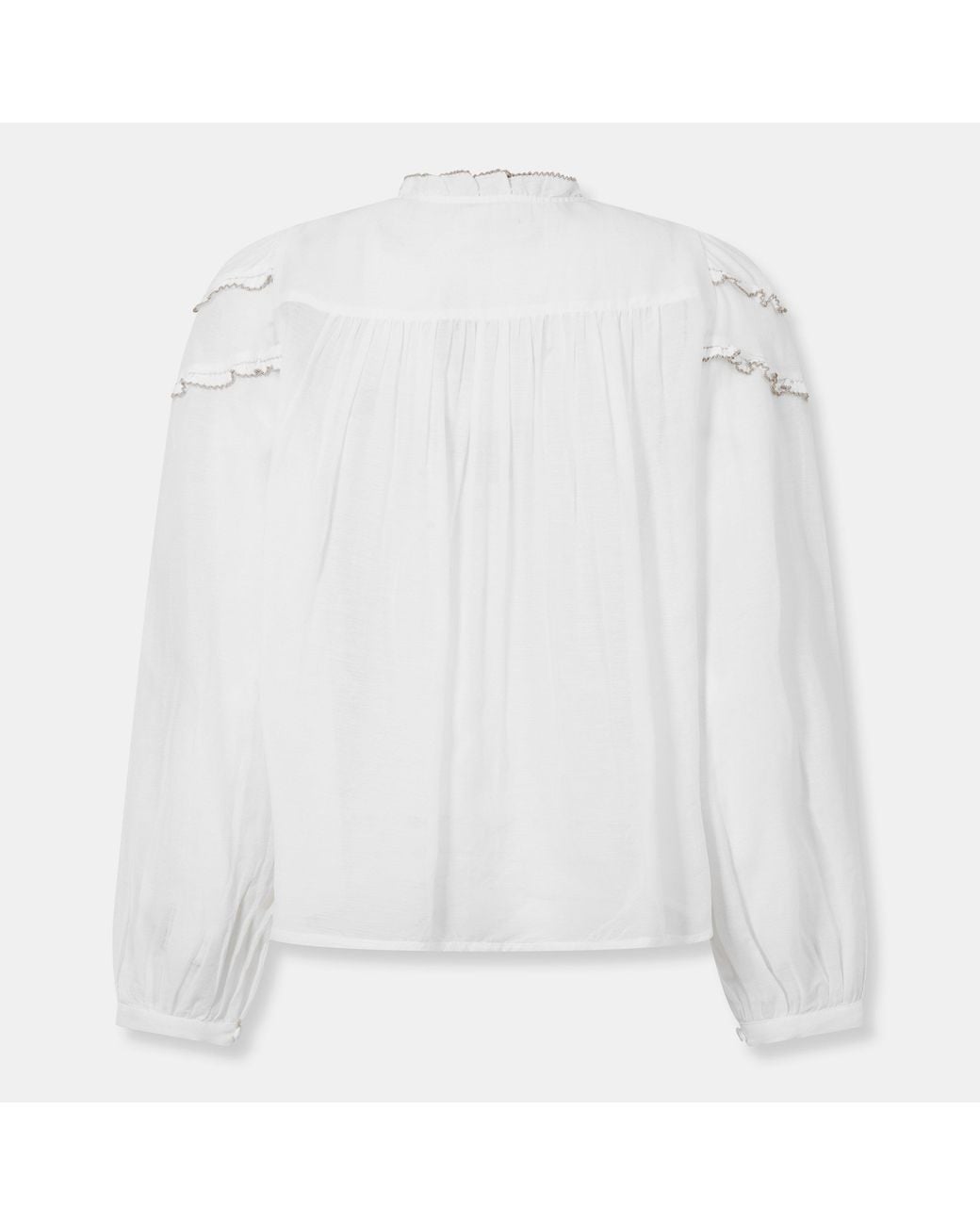 Isabel Marant White Lace Collar Long Sleeve Shirt