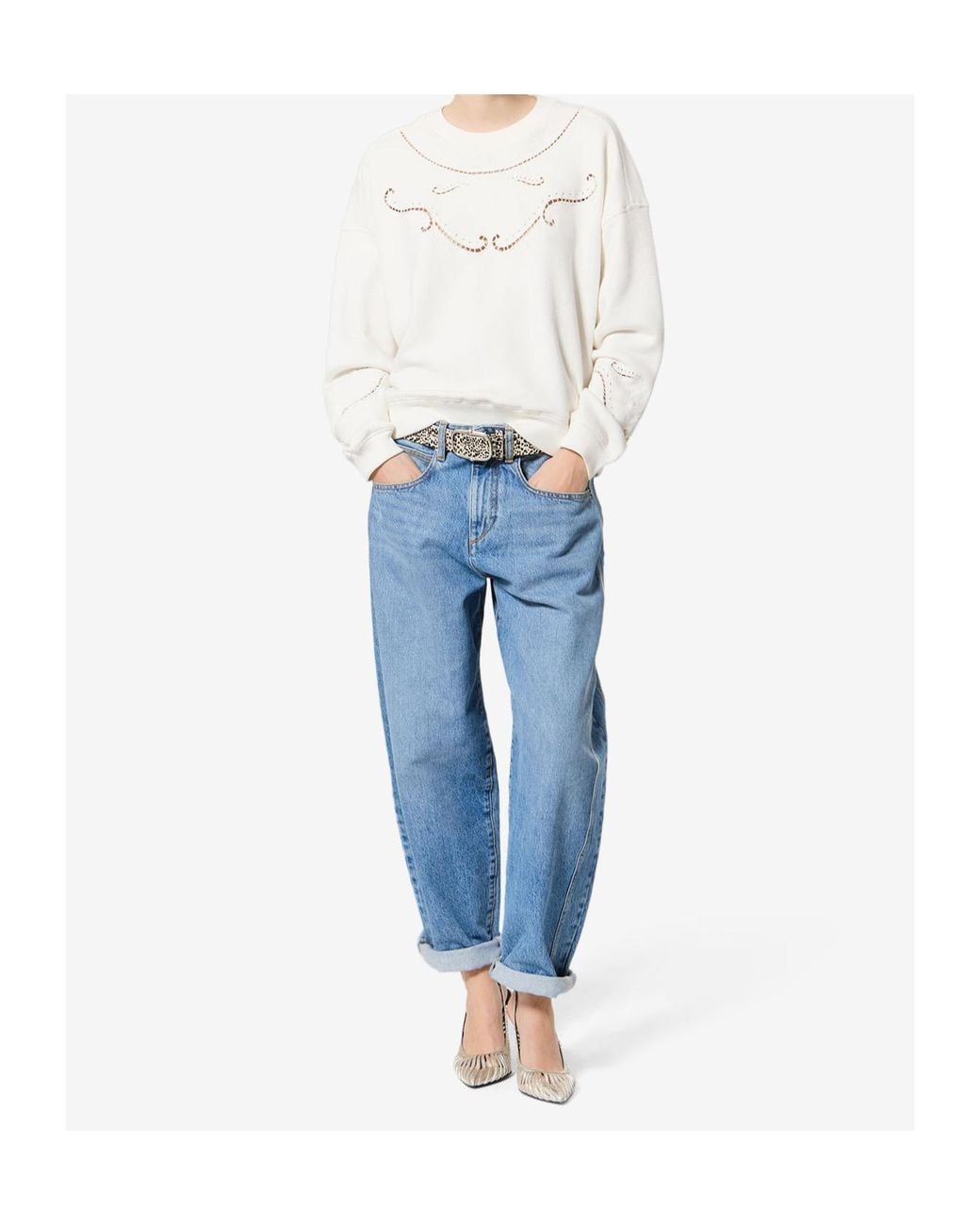 Isabel Marant White Étoile Vella Embroidered Sweatshirt