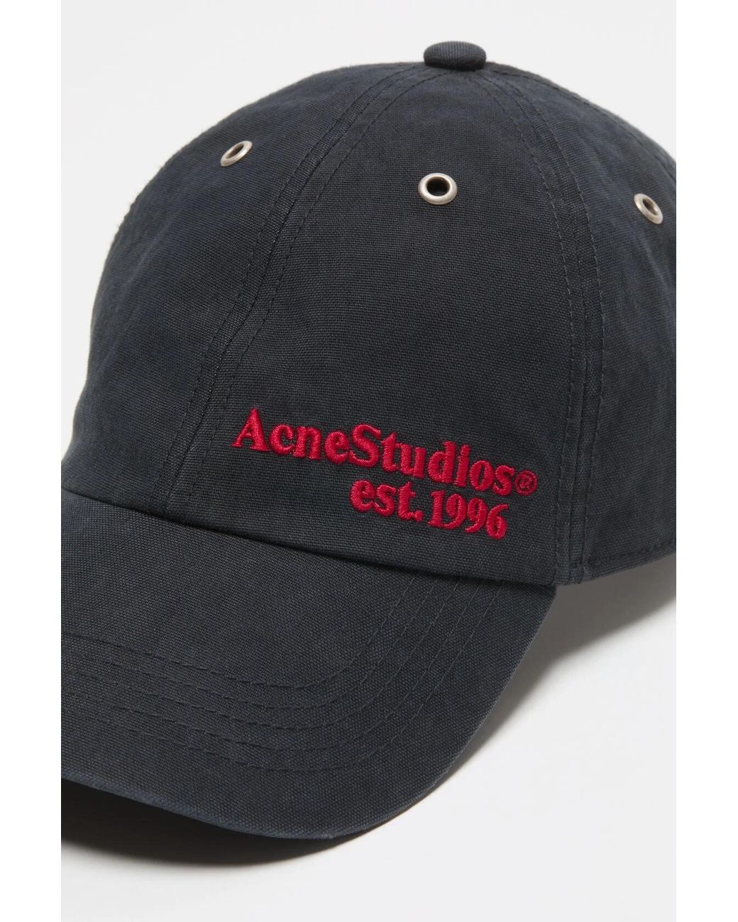 Acne Blue Waxed Logo Cap