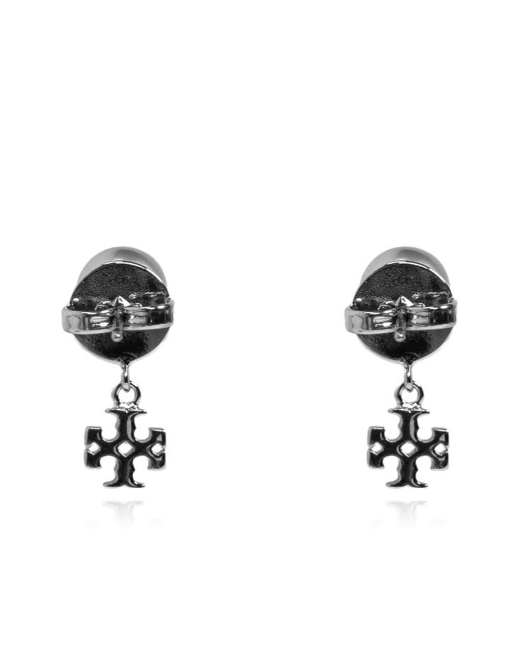 Tory Burch White Glass Bead Earrings