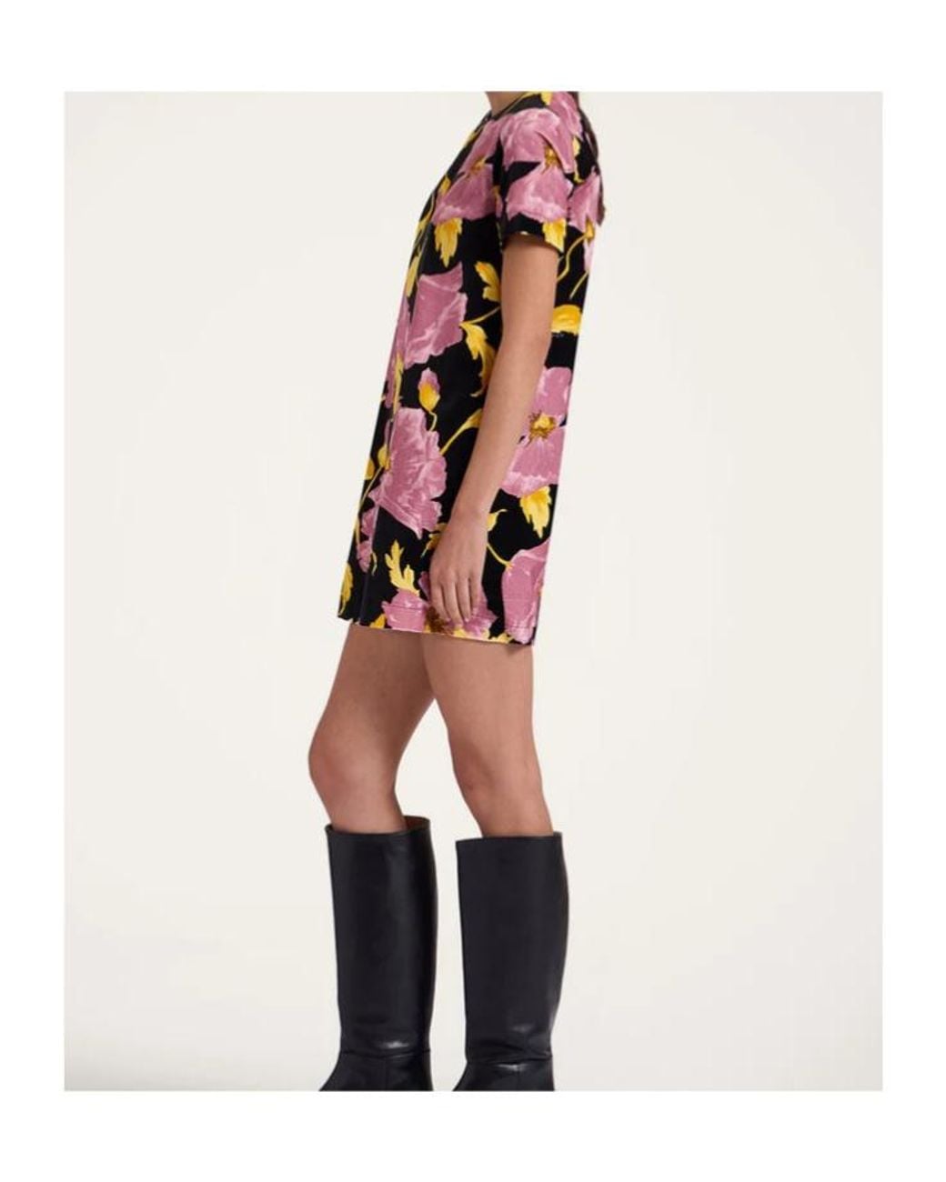 LaDoubleJ Pink La Doublej Floral Mini Swing Dress