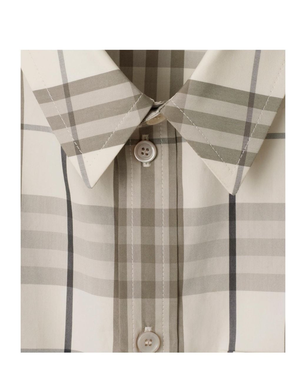 Burberry Natural Cotton Check Cropped Shirt