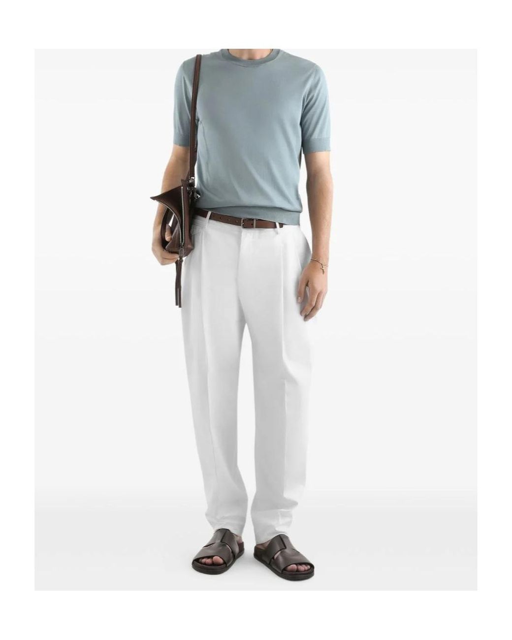 Dolce & Gabbana Blue Logo-Embroidered T-Shirt for men