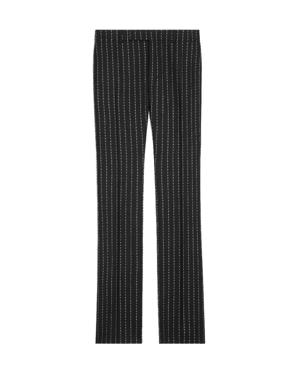 Céline Black Embroidered Flared Pants for men
