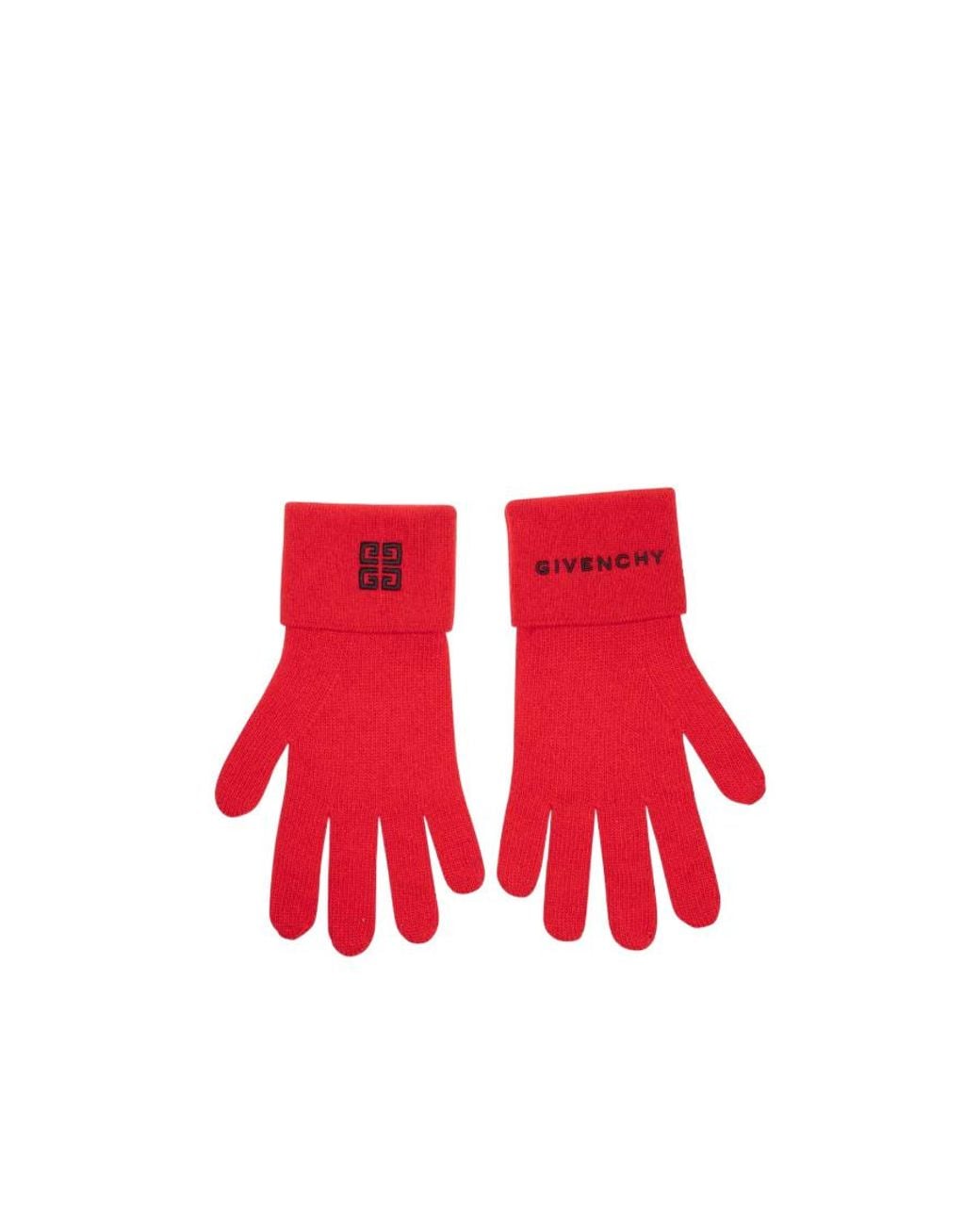 Givenchy Red Ribbed Gloves for men