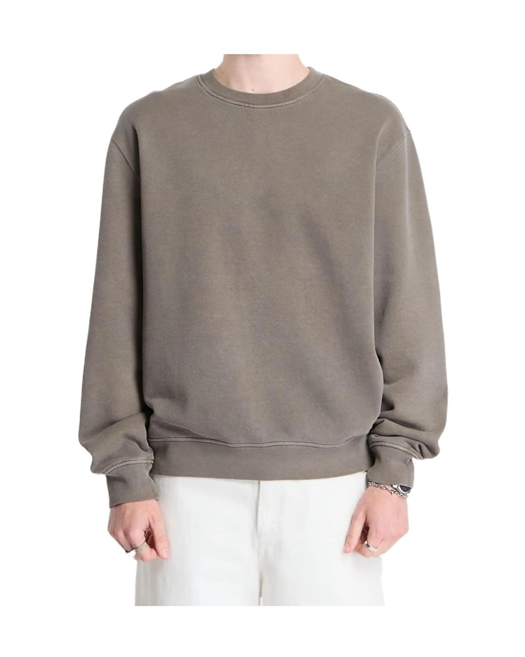 A.P.C. Gray Logo-Print Crew-Neck Sweater for men