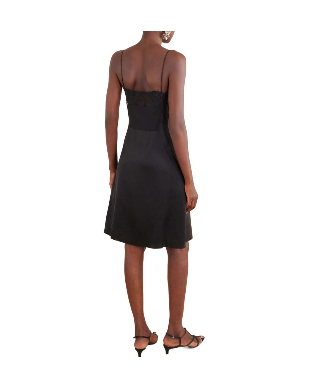 Sharon Wauchob Black Jersey And Leather Midi Dress