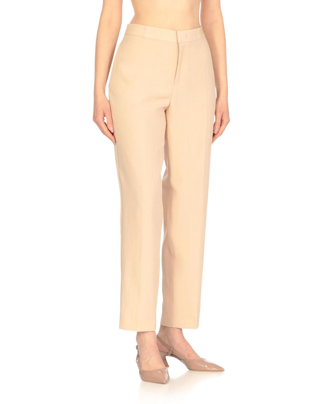 Fabiana Filippi Natural Regular Fit Cropped Trousers