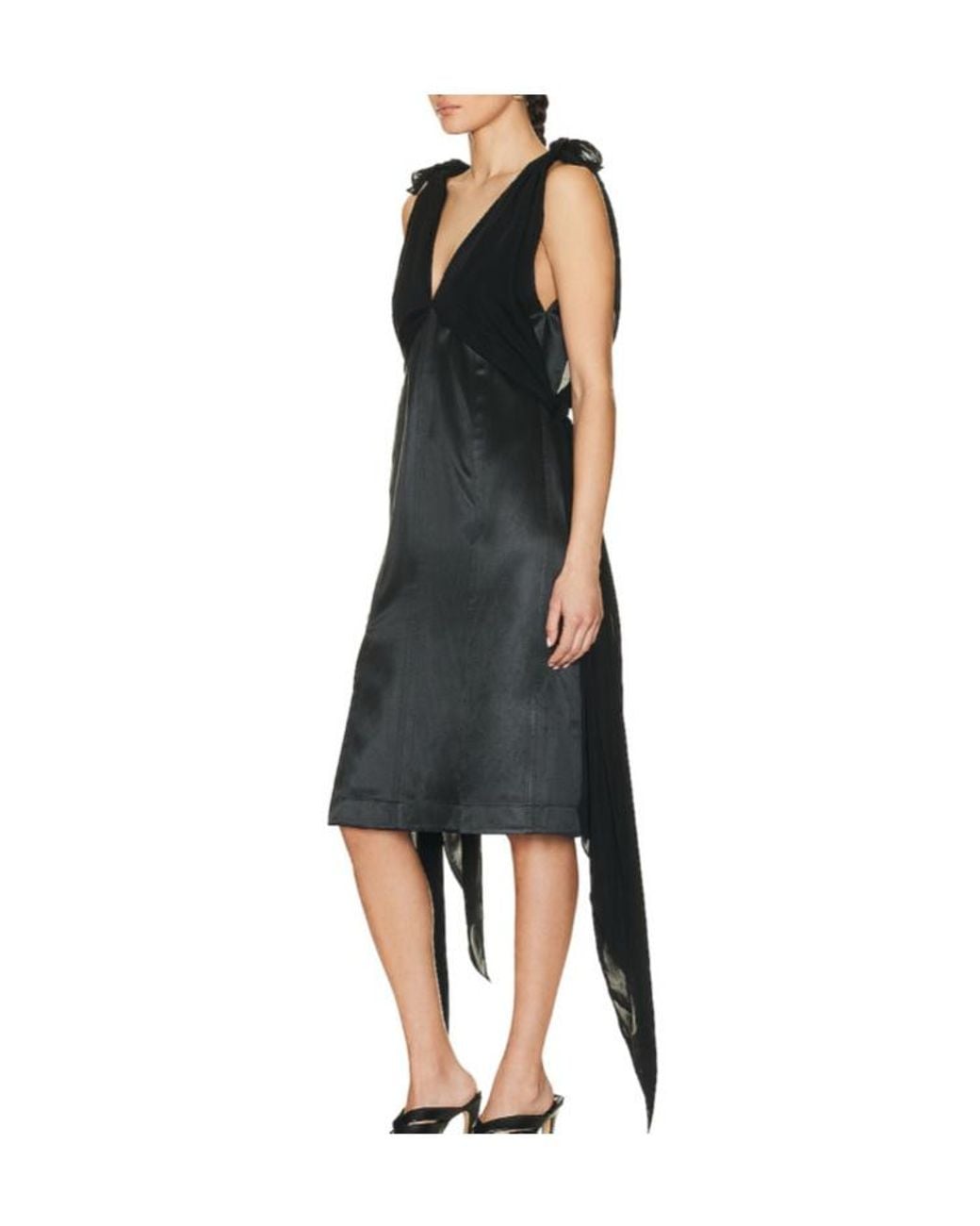 Bottega Veneta Black Fluid Midi Dress