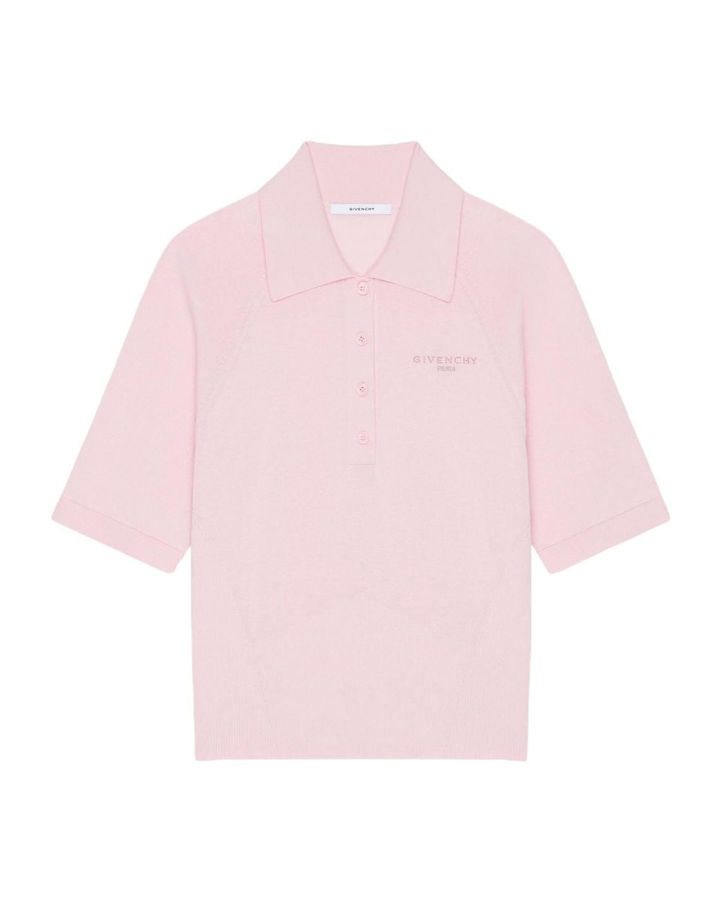 Givenchy Pink Cropped Logo Polo Top