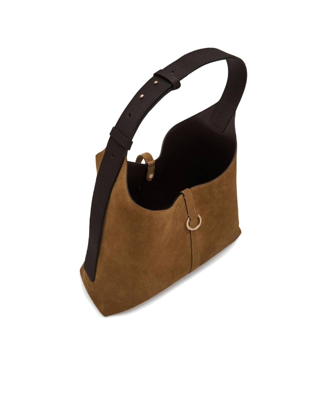 Strathberry Brown Kite Bar-Detail Suede Shoulder Bag