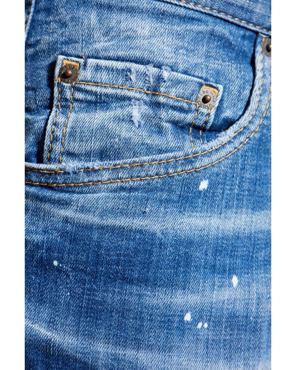 DSquared² Blue Medium Spots Wash Skater Distressed Jeans for men