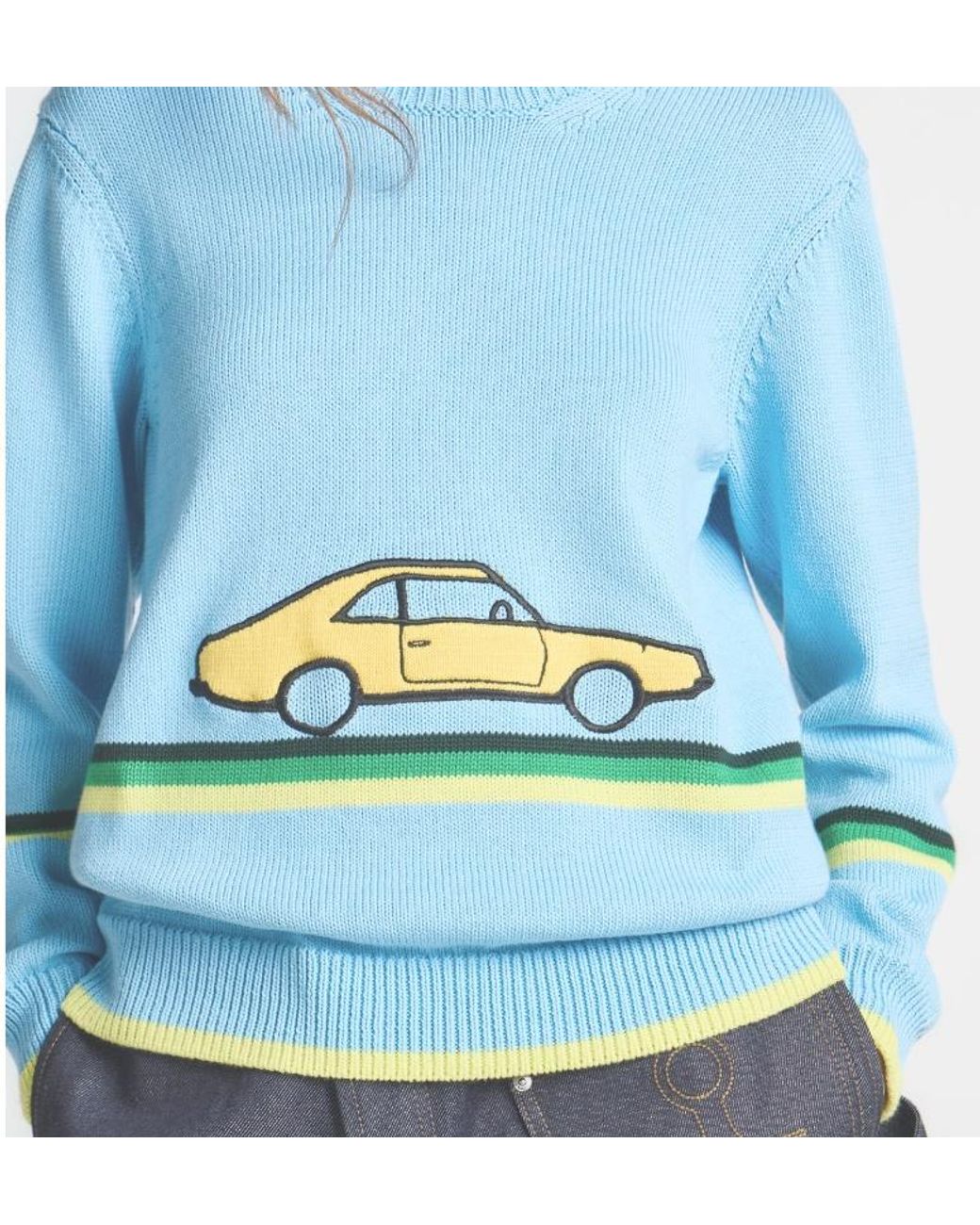 J.W. Anderson Blue Car-Patch Sweater