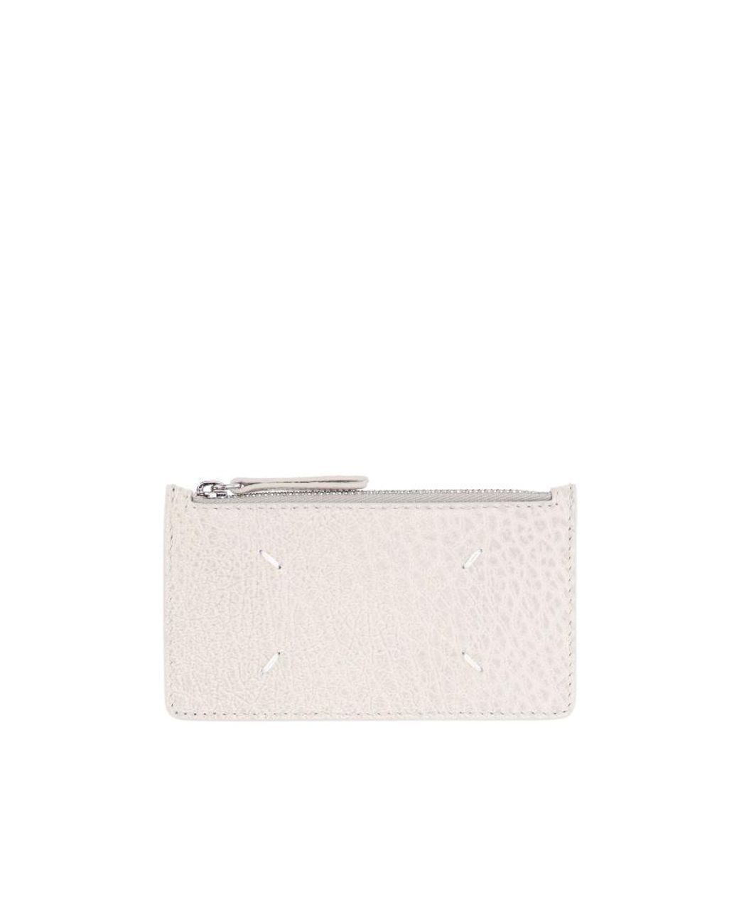 Maison Margiela White Four-Stitch Detailed Coin Purse