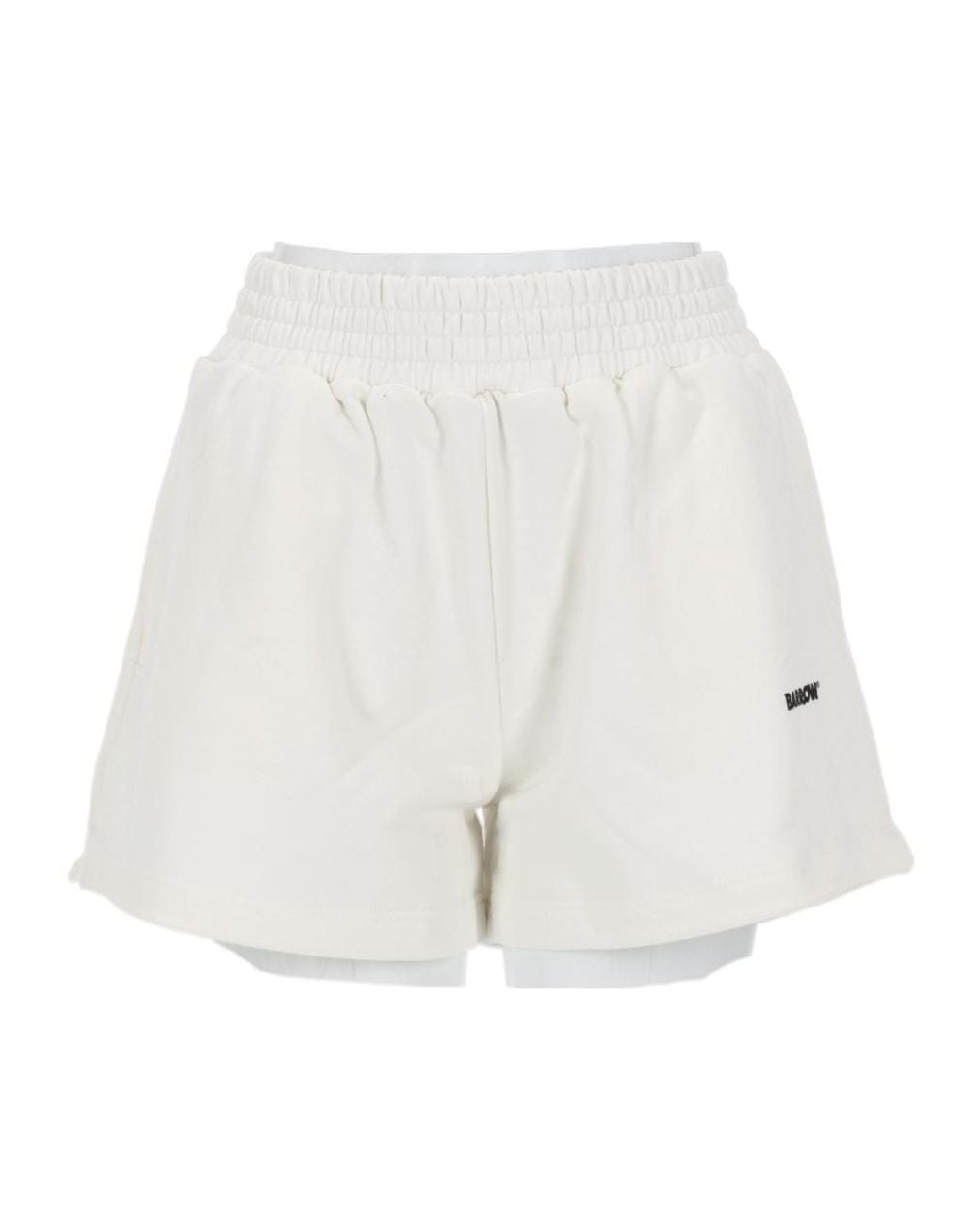 Barrow White Drawstring Jersey Shorts