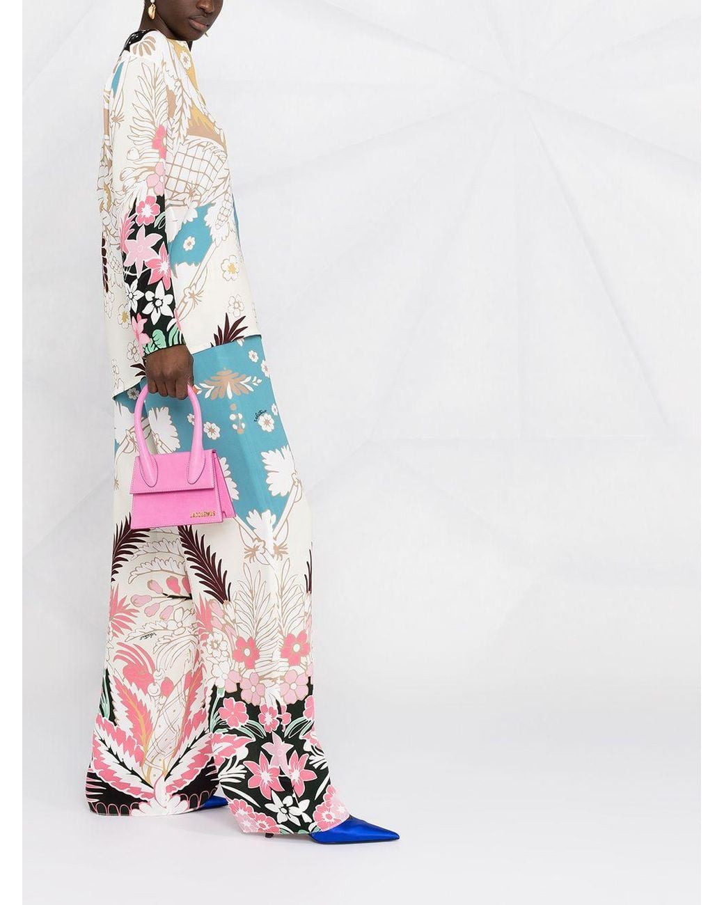 Valentino White Abstract Pattern Print Blouse