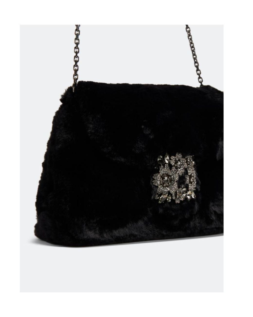 Roger Vivier Black Embellished Chain-Linked Shoulder Bags