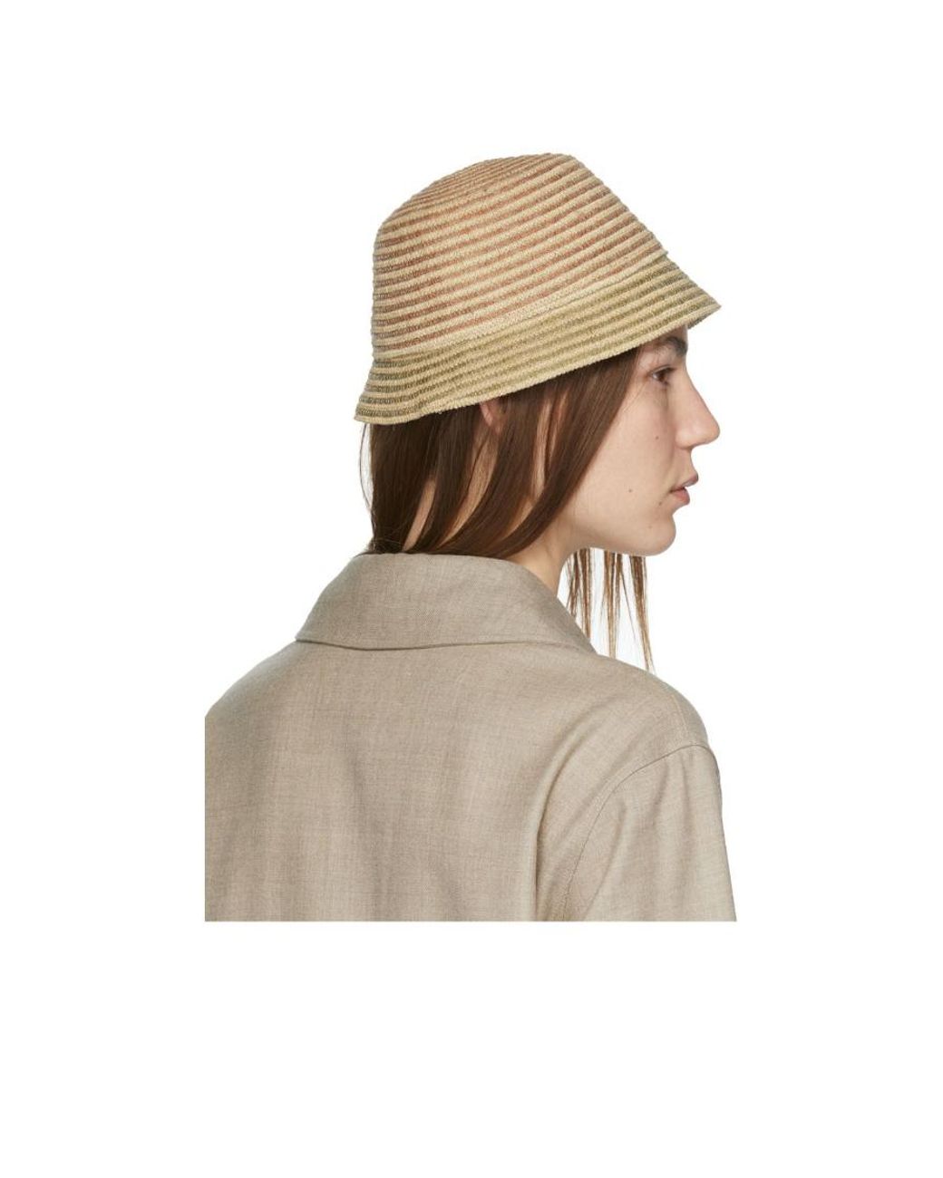 Maison Michel White Logo Plaque Souna Bucket Hat