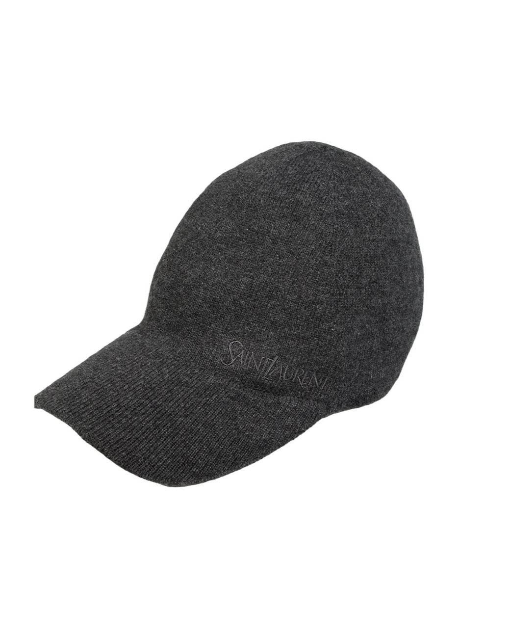 Saint Laurent Gray Lightweight Cashmere Baseball Cap