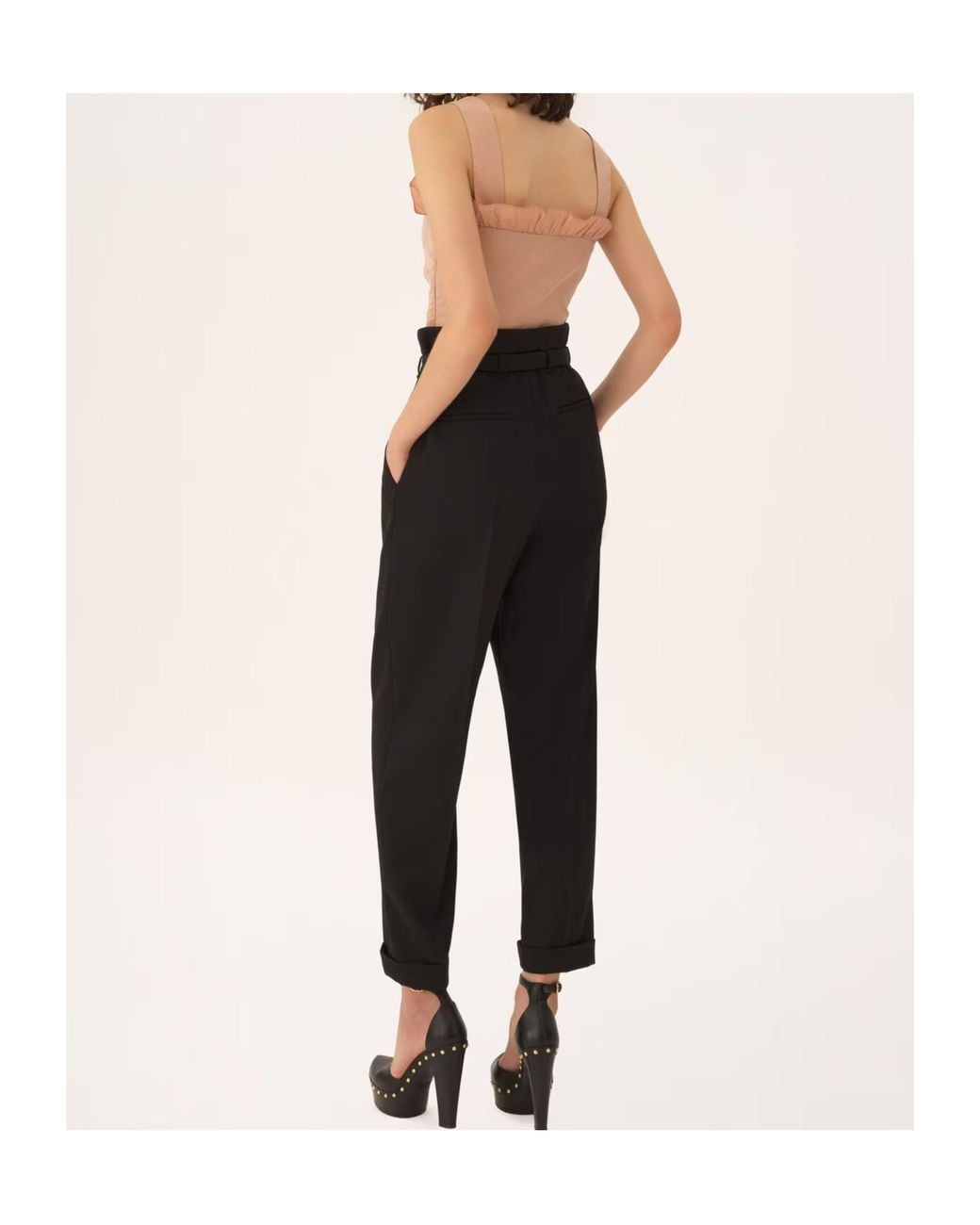 Chloé Black Chloé High-Waisted Wide-Leg Trousers