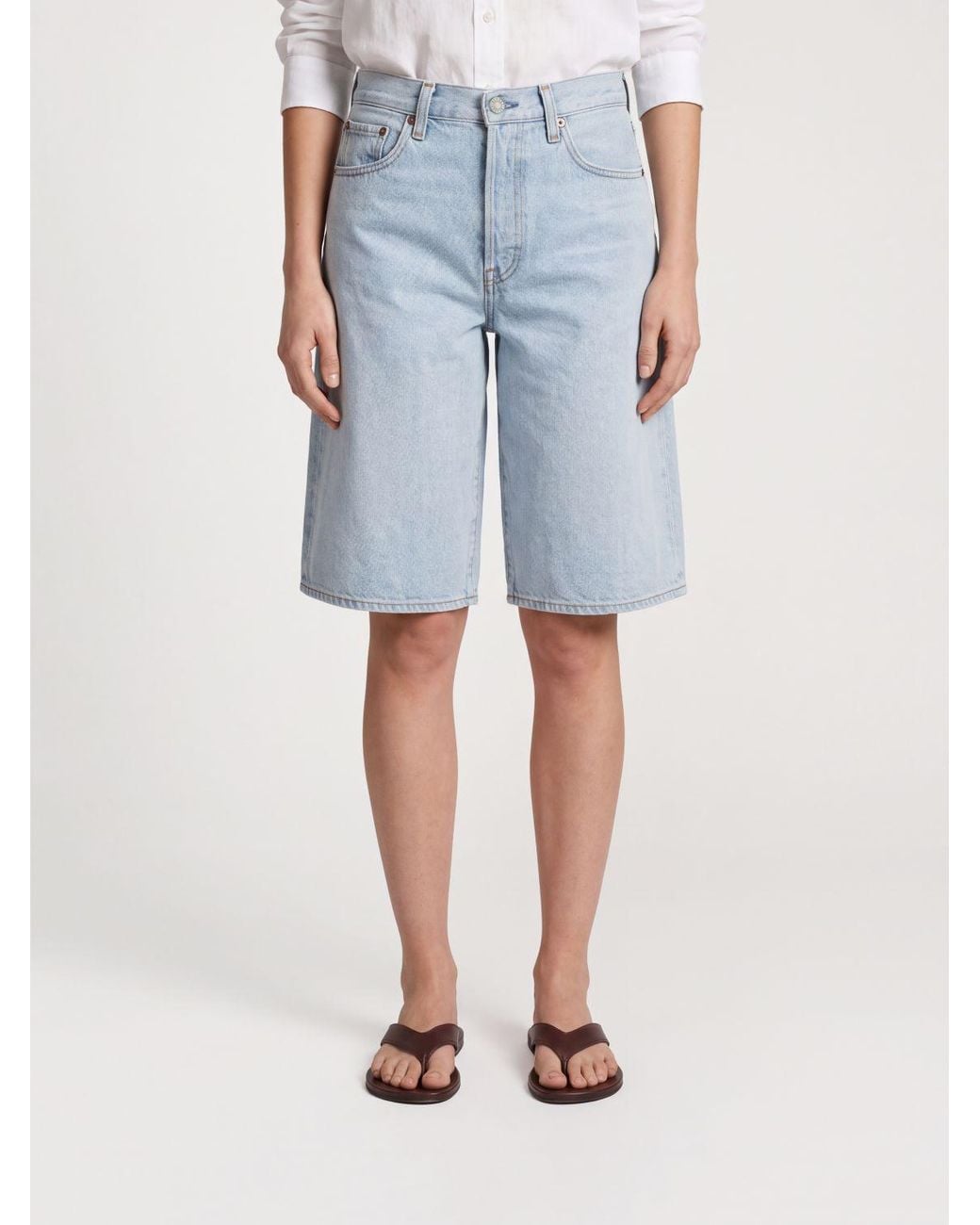 Agolde Blue Ramona Bermuda Jeans