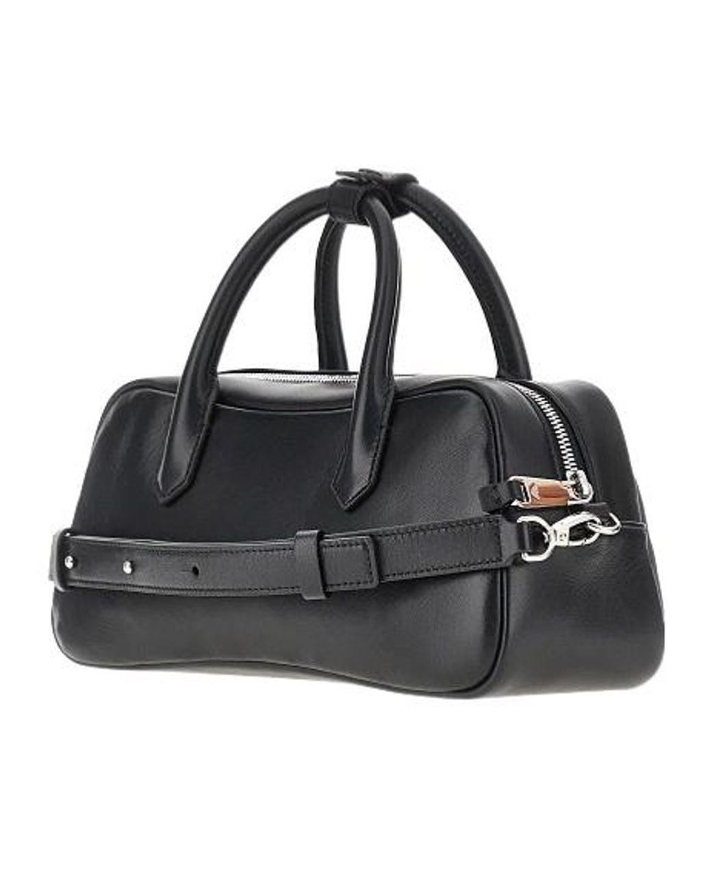 Emporio Armani Black Logo-Plaque Leather Tote Bag