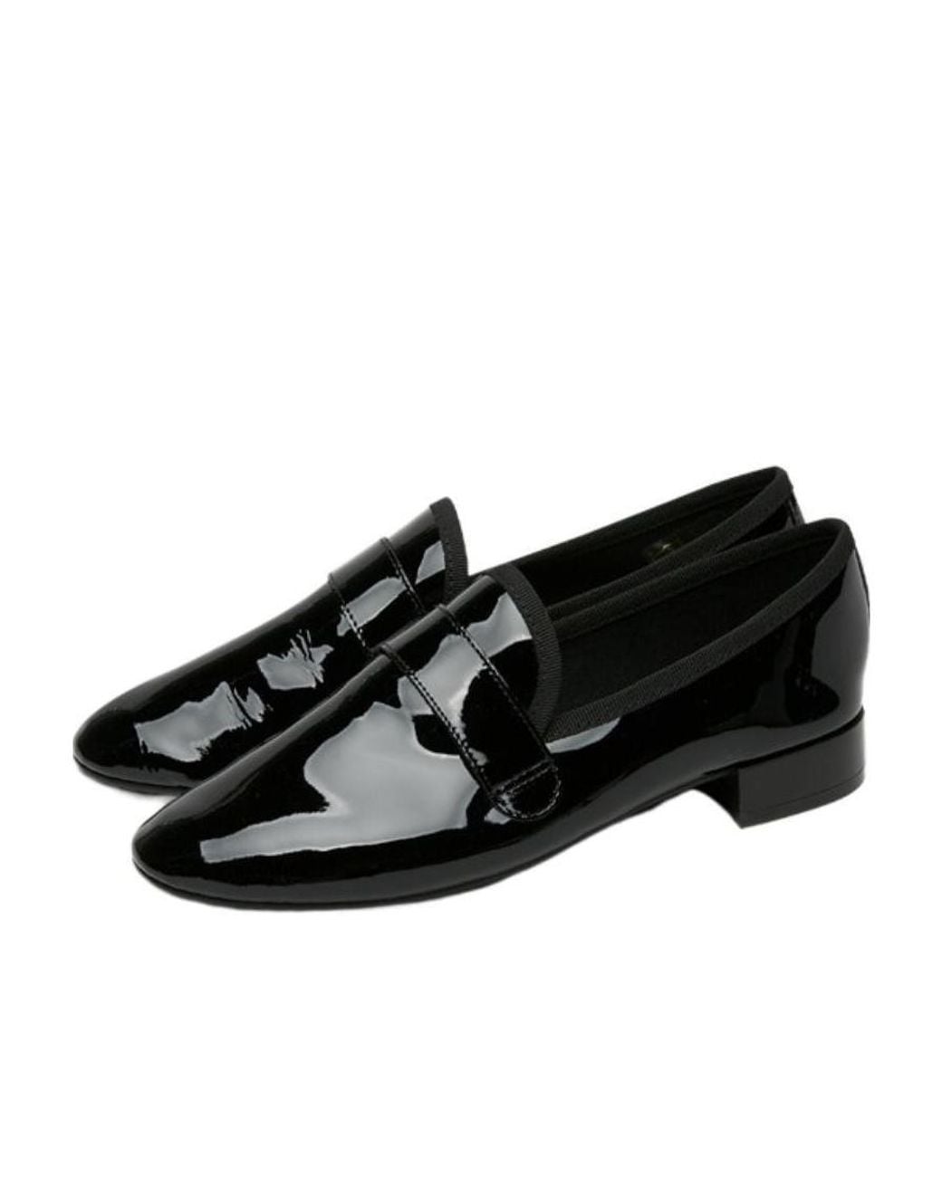 Repetto Black Round Head Loafer Shoes