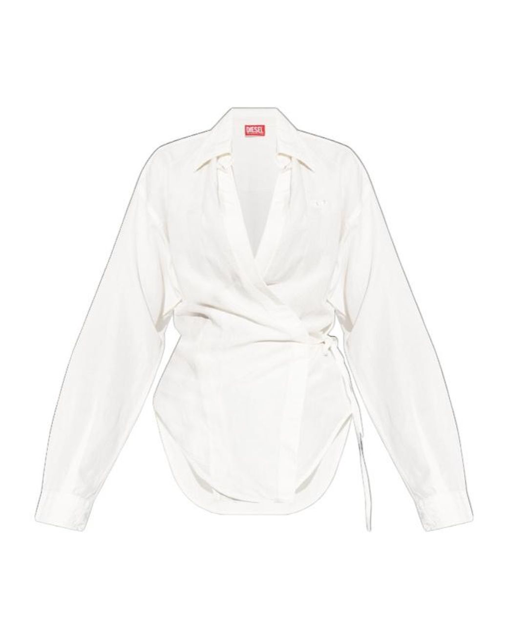 DIESEL White C-Delphos-S3 Wrapped Self-Tied Top