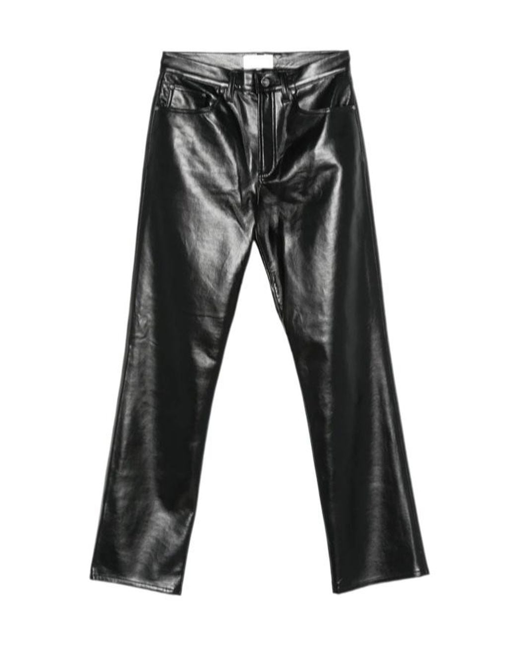 Agolde Black Five-Pocket Straight-Leg Trousers